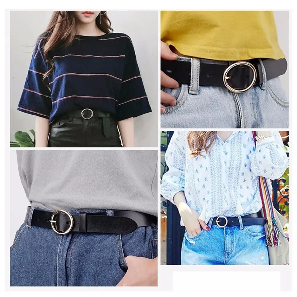 NIEUWE High-end Ronde Vrouwen Riem Mode Taille Riem Lederen Metalen Gesp Voor Dames Vrije tijd Jurk Jeans Decoratie Tailleband