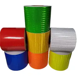 6Inch*16FT Waterproof Reflective Tapes Shiny White Red Fluorescent Yellow Orange Adhesive High Visibility Warning Safety Sticker