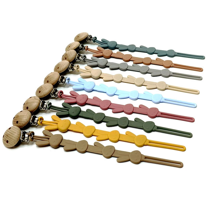 1/18 stücke Silikon Schnuller Anti-Drop-Kette Baby Spielzeug Beißring Anti-Drop Seil Baby Kaninchen Schnuller Kette Anti-Verlust-Kette