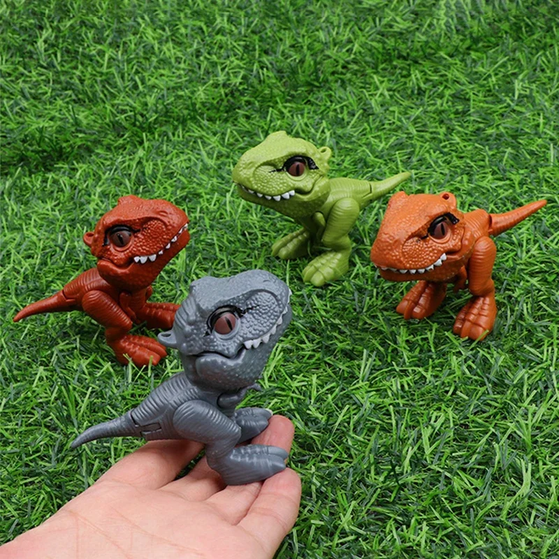 Mini Dinosaur Model Kids Toys Body Joint Movable Animals T-rex Desktop Decoration Cute Dinosaur Figures Toy