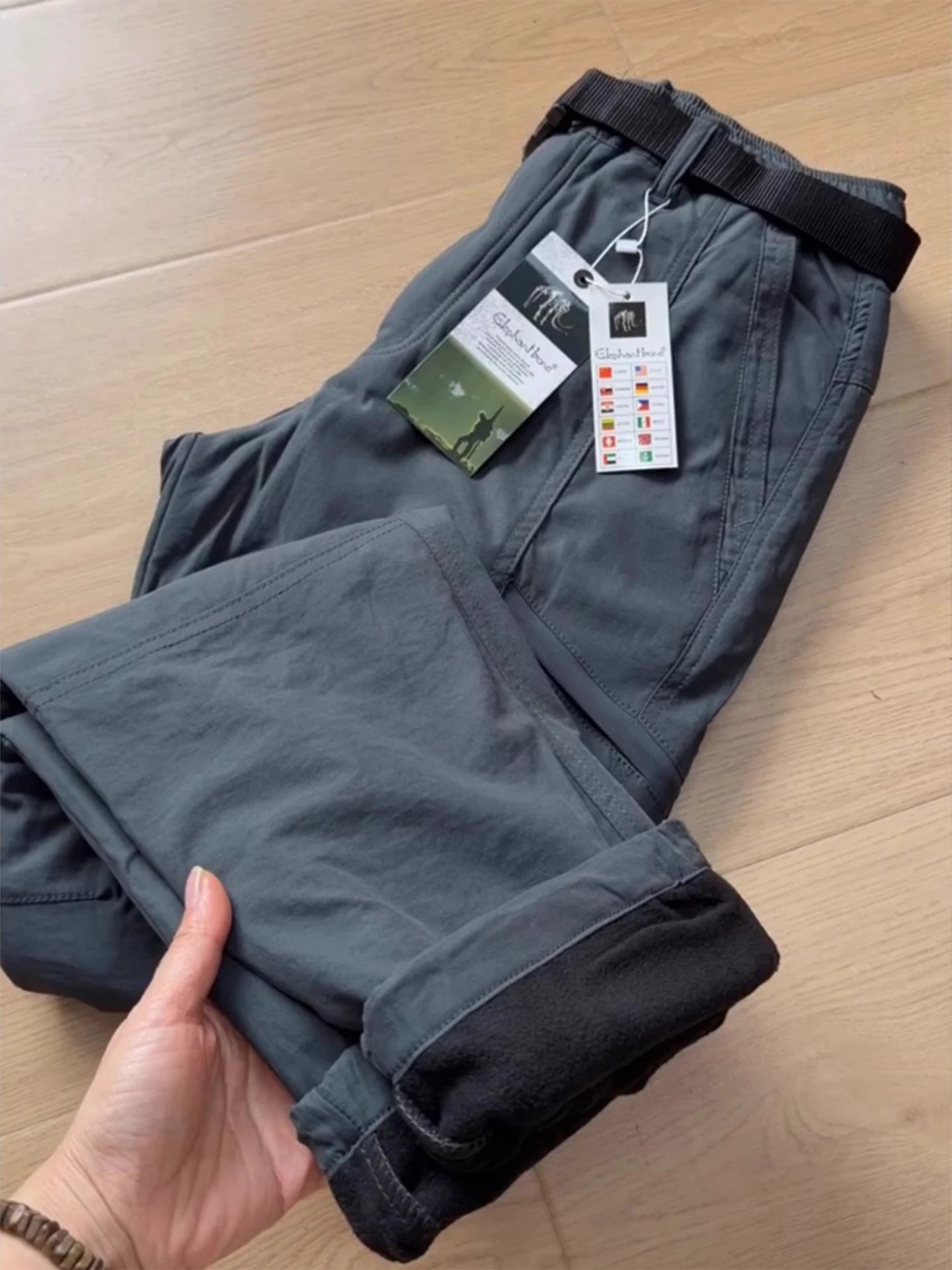 

Men's Outdoor Workwear Fce Lined Trousers Autumn Winter Warmth Protection Tee-Proof Casual Pants Straight Leg mid Waist