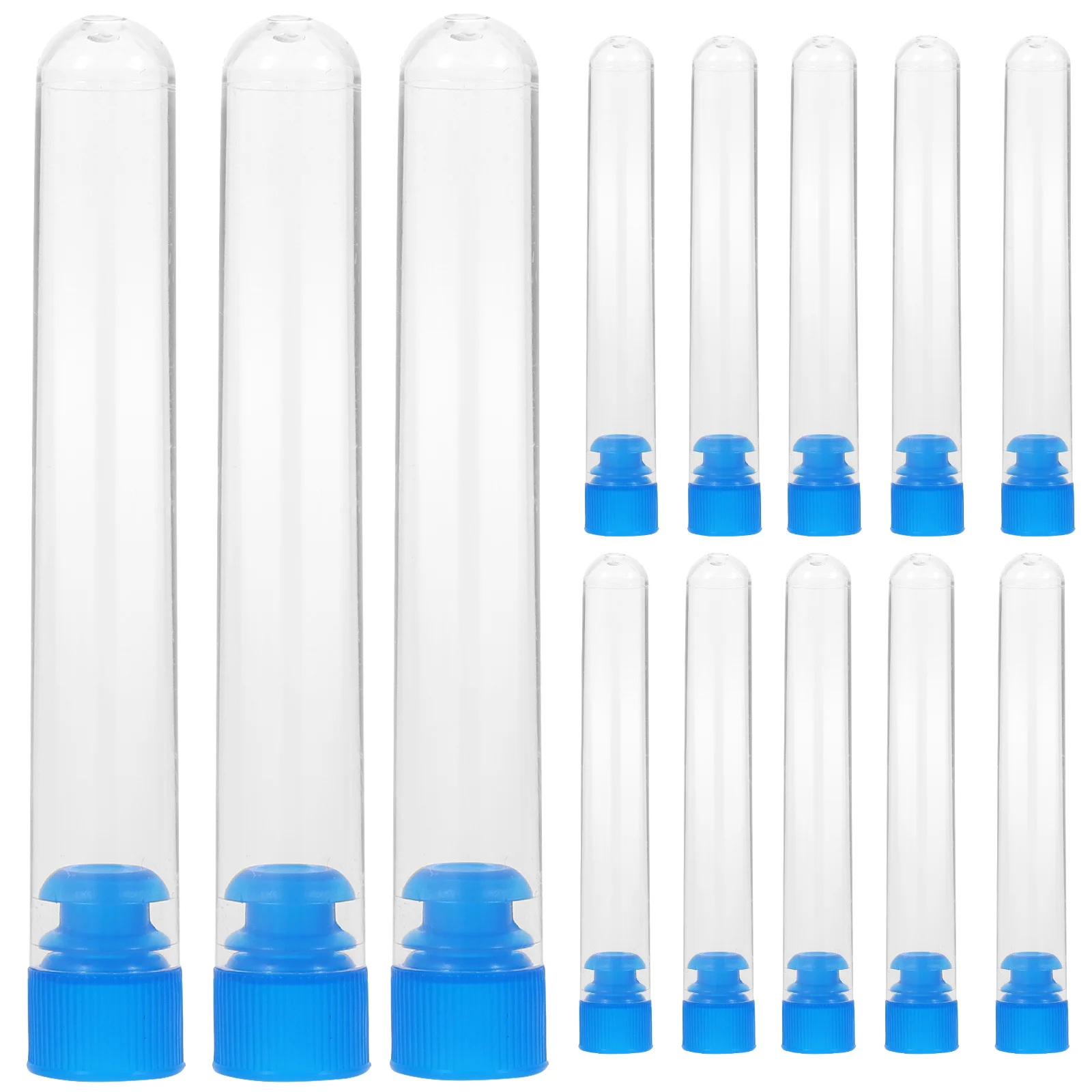 50pcs Plastic Test Tubes Clear Storage Containers For Sample Liquid Gel Portable Travel Use Chemistry Experiment Lab