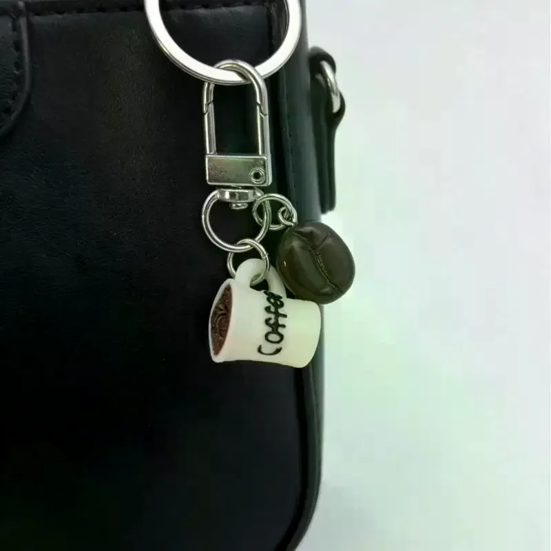 Cute Coffee Beans Coffee Cup Keychains For Men Women Keyring Friendship Accessories Birthday Gifts