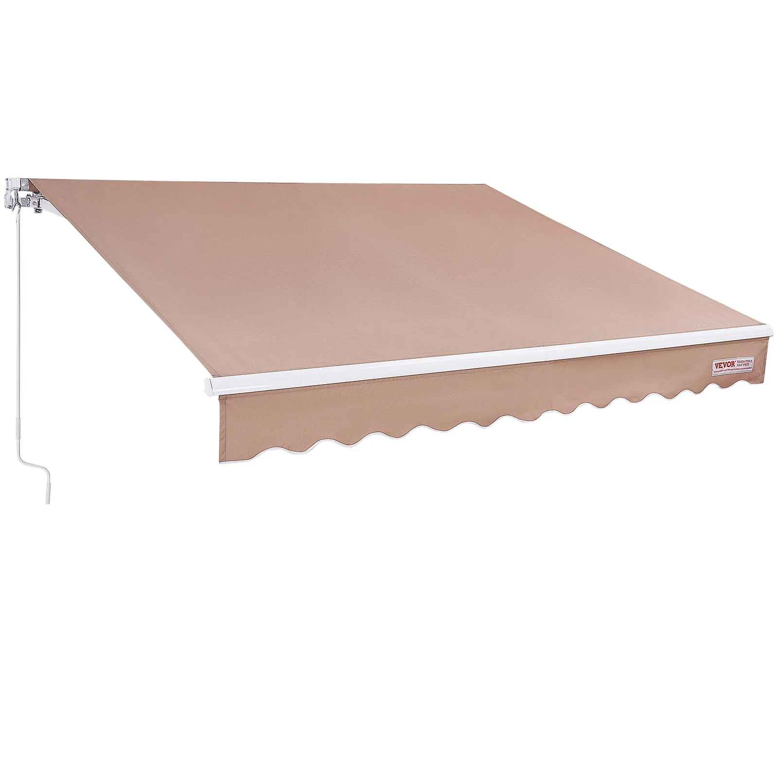 a*-SucceBuy Manual Retractable Awning Outdoor Awning Retractable Sun Shade Water-Resistant Polyester Patio Door for Backyard