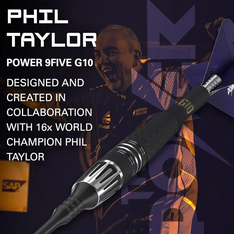 

Набор дартс Target Darts Phil Taylor Power 9-Five Gen 10 20G, набор дартс с мягким наконечником из вольфрама