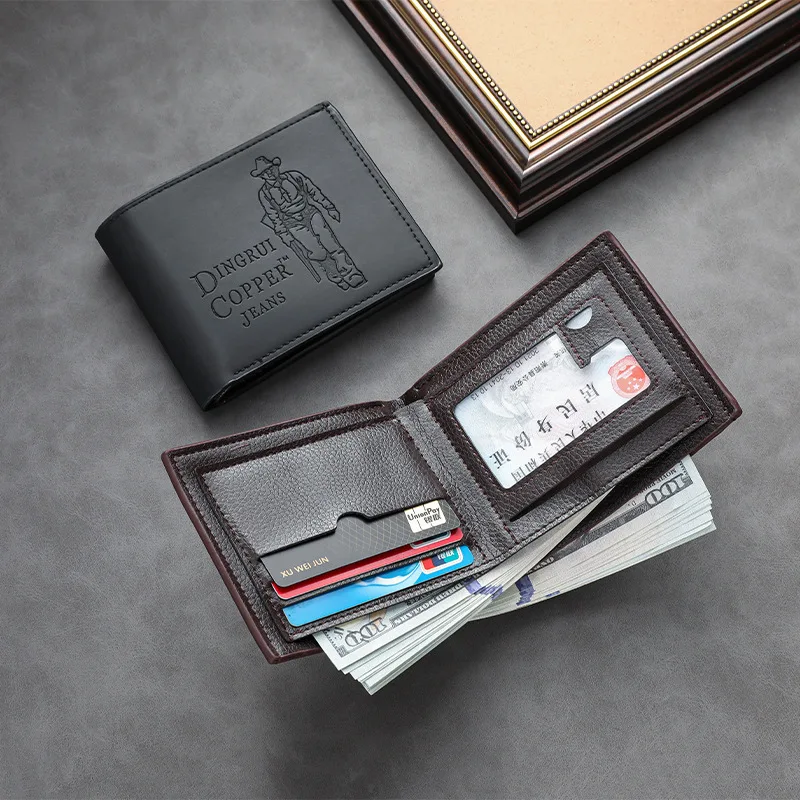 

New Men's Wallet 3D pattern wild hunter Credit Card Holder Zipper Coin Purse High-Quality Business Short Wallet for Men