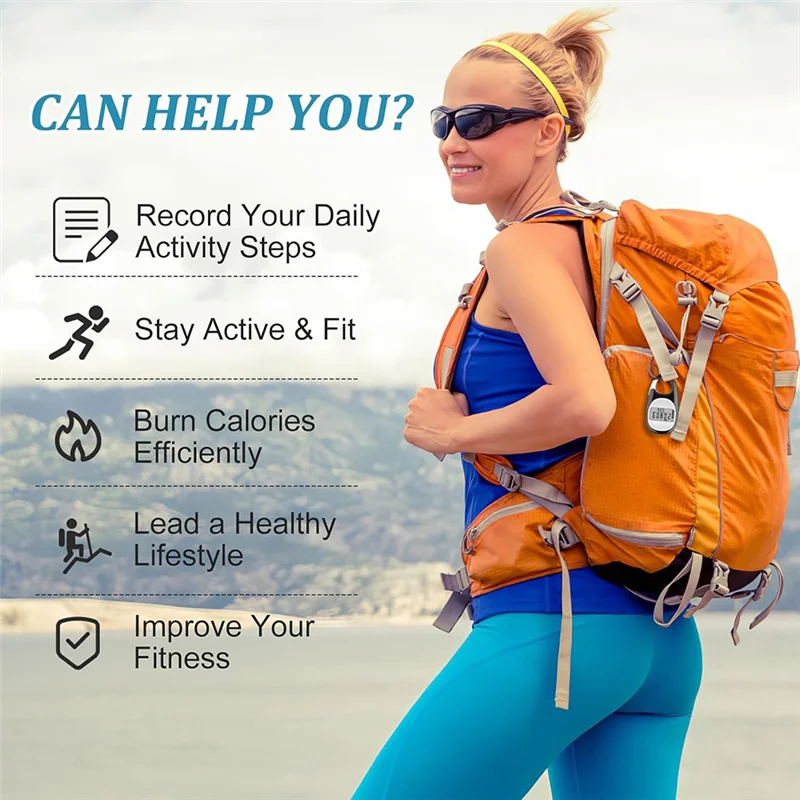 AF93-3D Pedometer For Walking Steps And Miles, Portable Step Counter For Walking With Distance