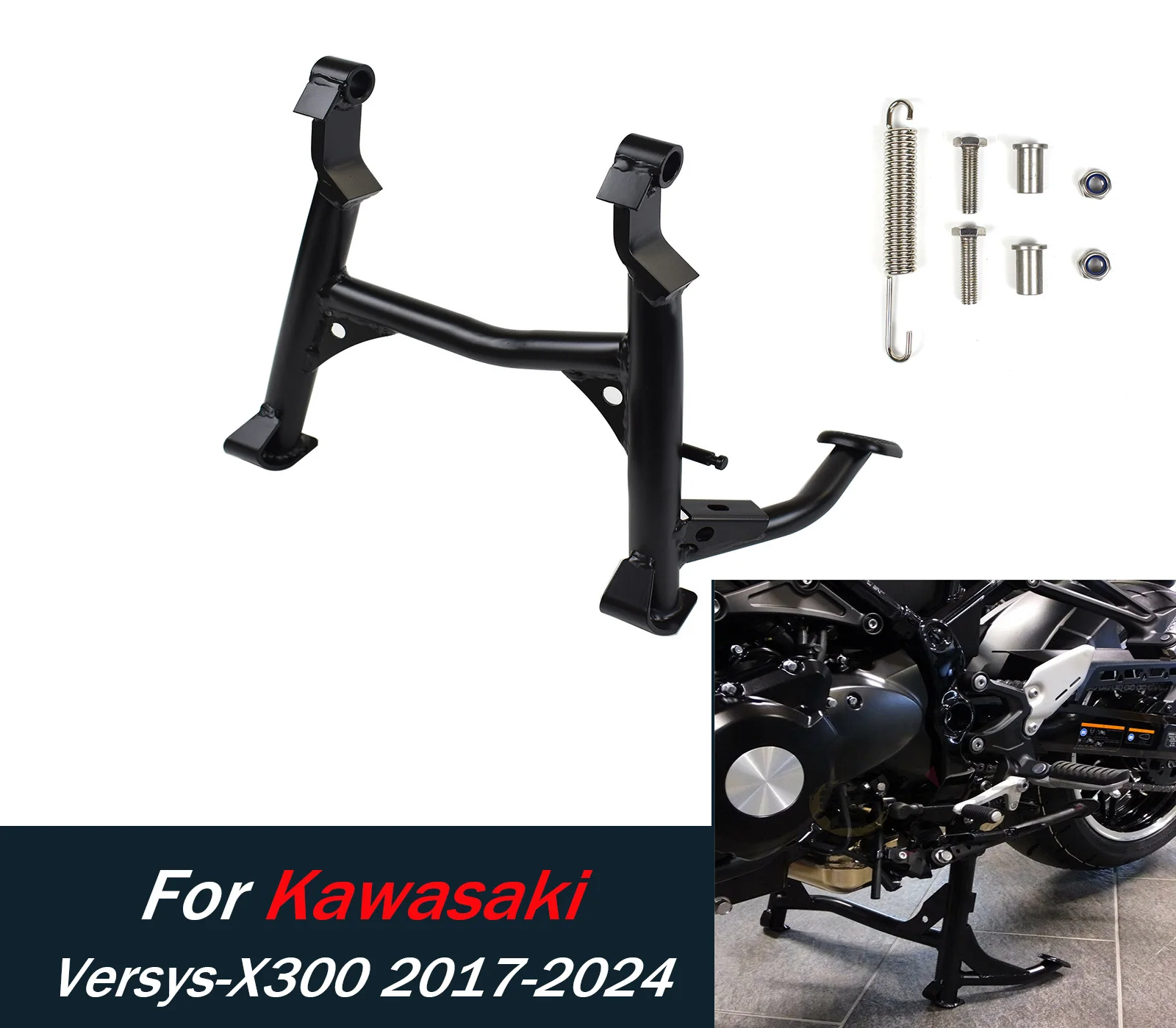 

Подставка для ног Versys X300, центральная подставка, опорный кронштейн для парковки для Kawasaki Versys-X300 X-300 2017-2024, аксессуары для мотоциклов