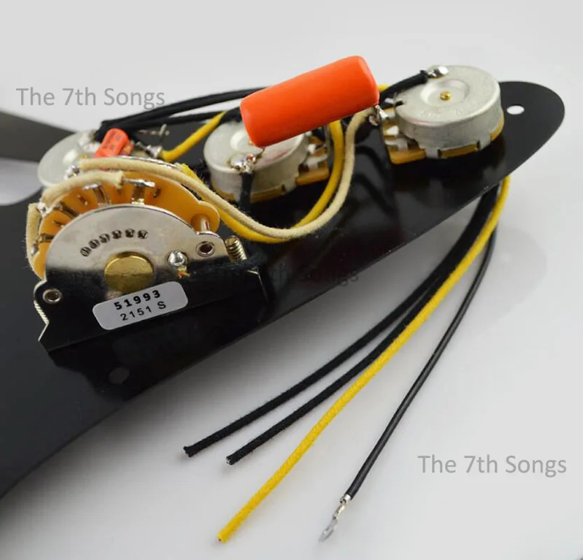 

Электрическая гитара 0,047 мкФ, оранжевая Тройная струйная ST 5-Way C * S 250K, проводка горшка для фотографирования