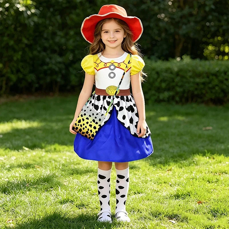 Kids Cowgirl Cowboy Outfit Set Cosplay Clothes Little Girls Halloween Carnival Costume
