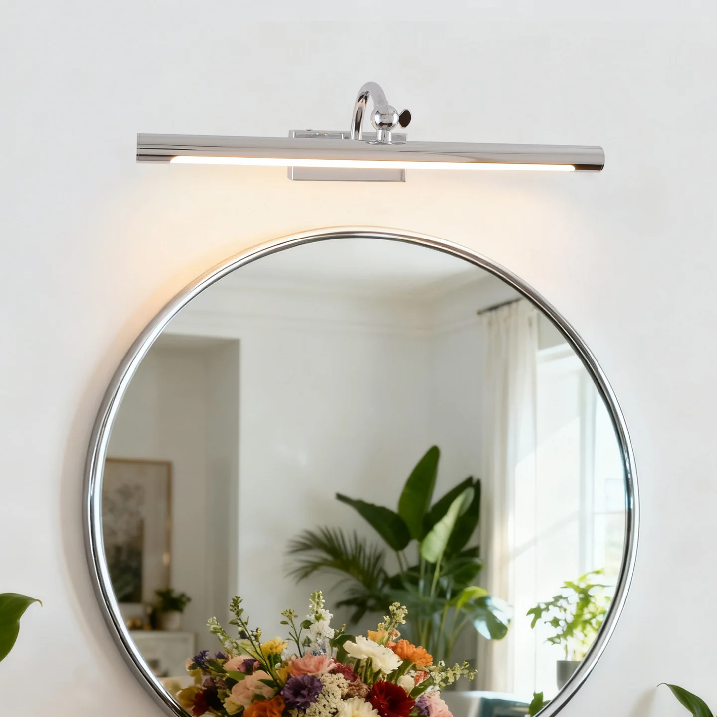 Modern Bathroom mirror light,Light luxury Brass wall lamp,Simple chrome color living room corridor picture light