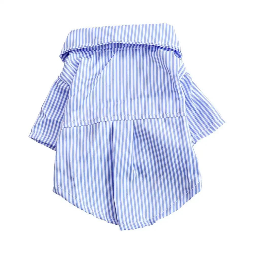 2024 Pet Dogs Clothing Cat Clothes Bowknot Striped Shirts for Small Thin Summer Blue Fashion Boy Girl Chihuahua Pet Products