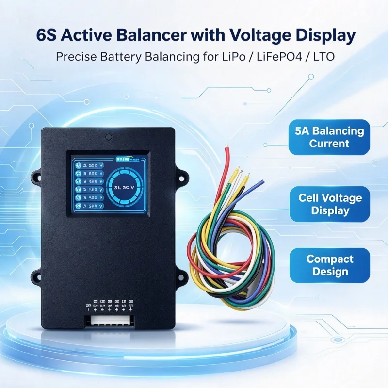 5A 4S 6S 액티브 밸런서(전압 표시 기능 포함), LiFePO4 배터리 이퀄라이저, LiPo/LTO/리튬 티타네이트 배터리 전압 테스터
