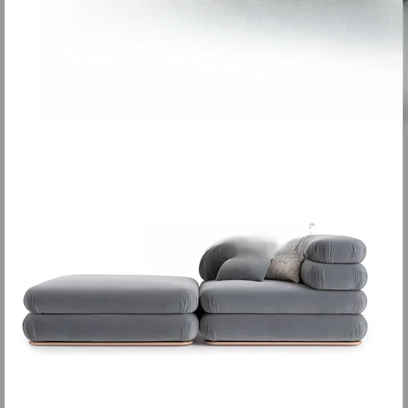 

Italian light luxury velvet fabric module sofa free combination multi-person villa concubine fabric sofa