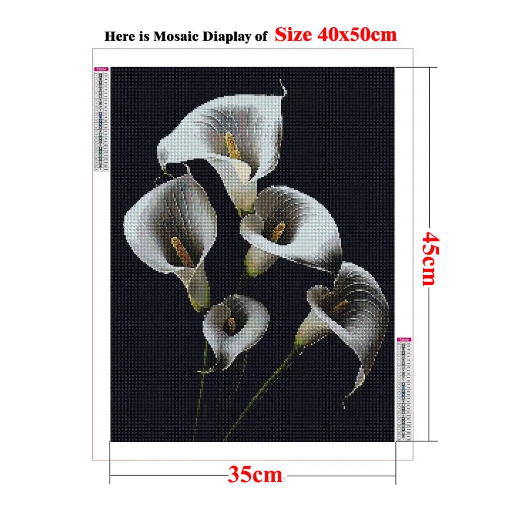 Colorful Abstract Calla Lily DIY Diamond Painting Full Drill White Pink Purple Floral Blossom Rhinestone Picture Farmhouse Decor