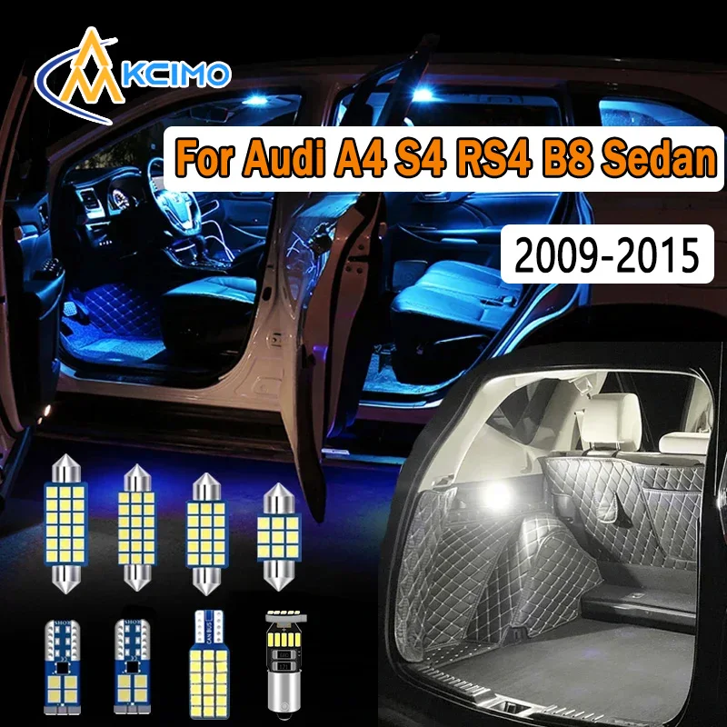

LED Interior Light Kit Canbus For Audi A4 S4 RS4 B8 Sedan 2009-2015 Super Bright Dome Map Door Lights Easy Install Bulbs Set