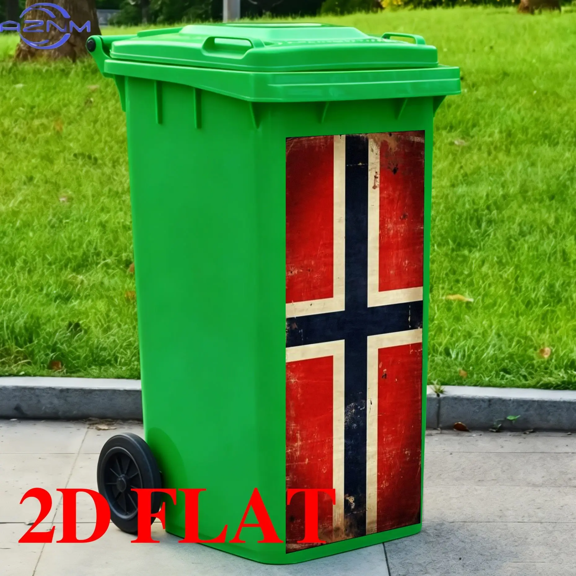 2D Flat, 2D Flat, 1pc 2D Flat Sticker Featuring a Vintage-Style Norwegian Flag, Self-Adhesive PVC Material, for Outdoor Use, S