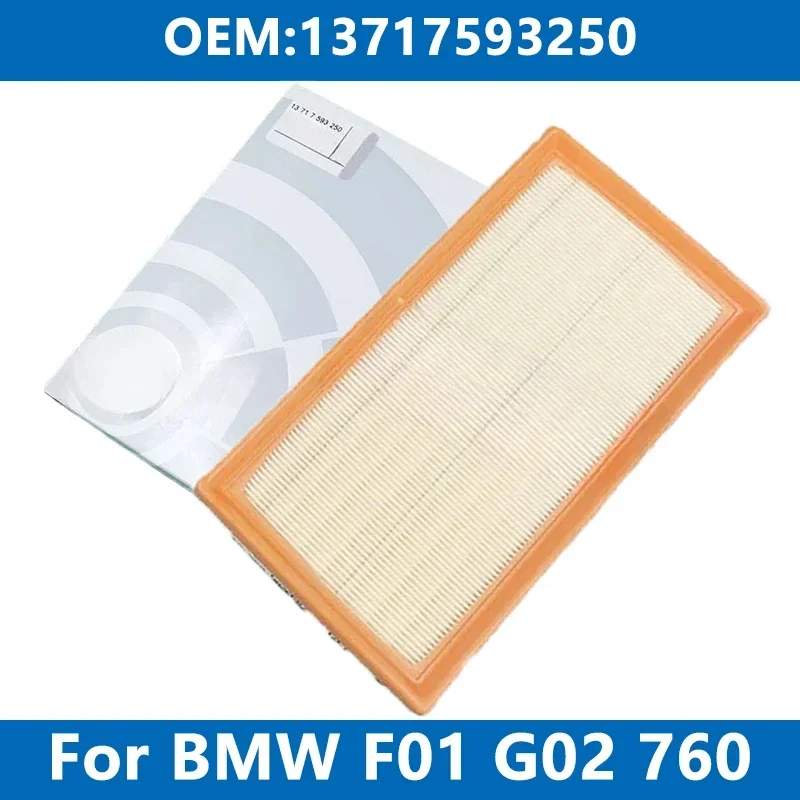 Car Air Filter Cleaner Element 13717593250 For BMW G11 G12 F01 F02 F03 F04 760i M760Li XDrive N74 Engine High Flow Intake