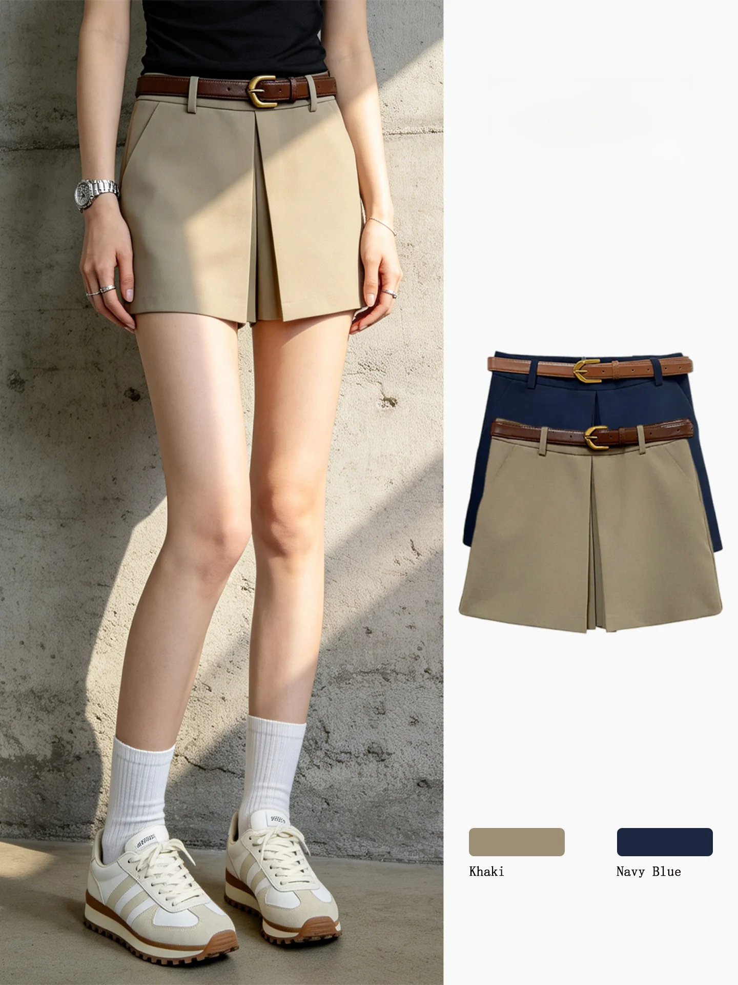 

High Waist A-Line Skirt Women's Summer New Design Sense Commute Slimming Half Skirt Polyester Fiber Non-Stretchy