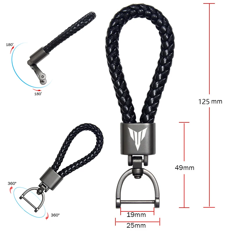 For Yamaha MT03 MT07 MT09 MT10 MT 07 03 09 10 FZ FZ07 FZ09 FZ10 Accessories Motorcycle Braided Rope Keyring Metal Keychain