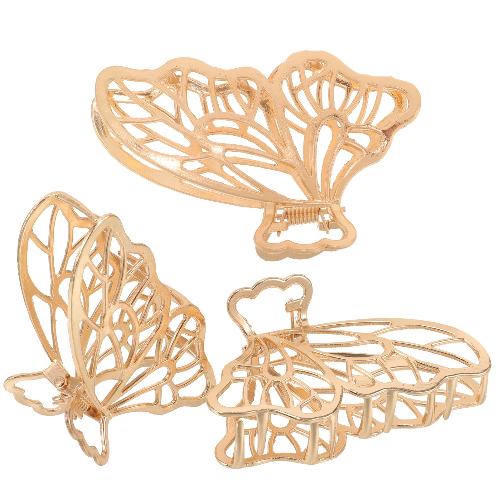 

3Pcs Women Hair Claw Clips Butterflies Pattern Strong Hold Hair Accessories for Travel School Office Camping Shopping Use