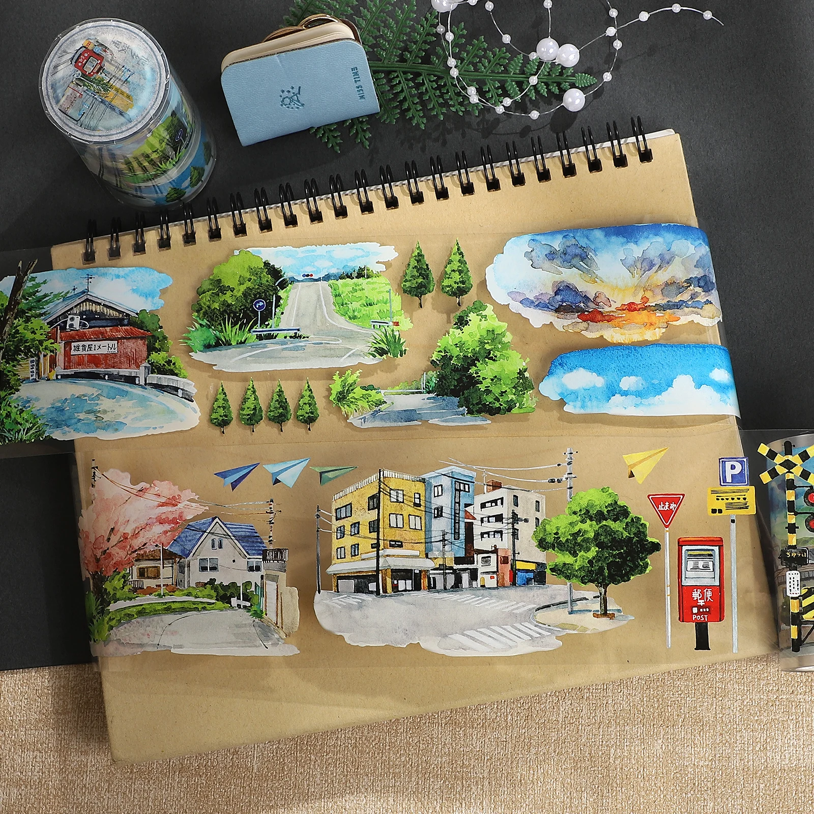 70mm-576m-vintage-hometown-street-landscape-landscape-pet-tape-creative-diy-journal-material-collage-scrapbooking-stationery