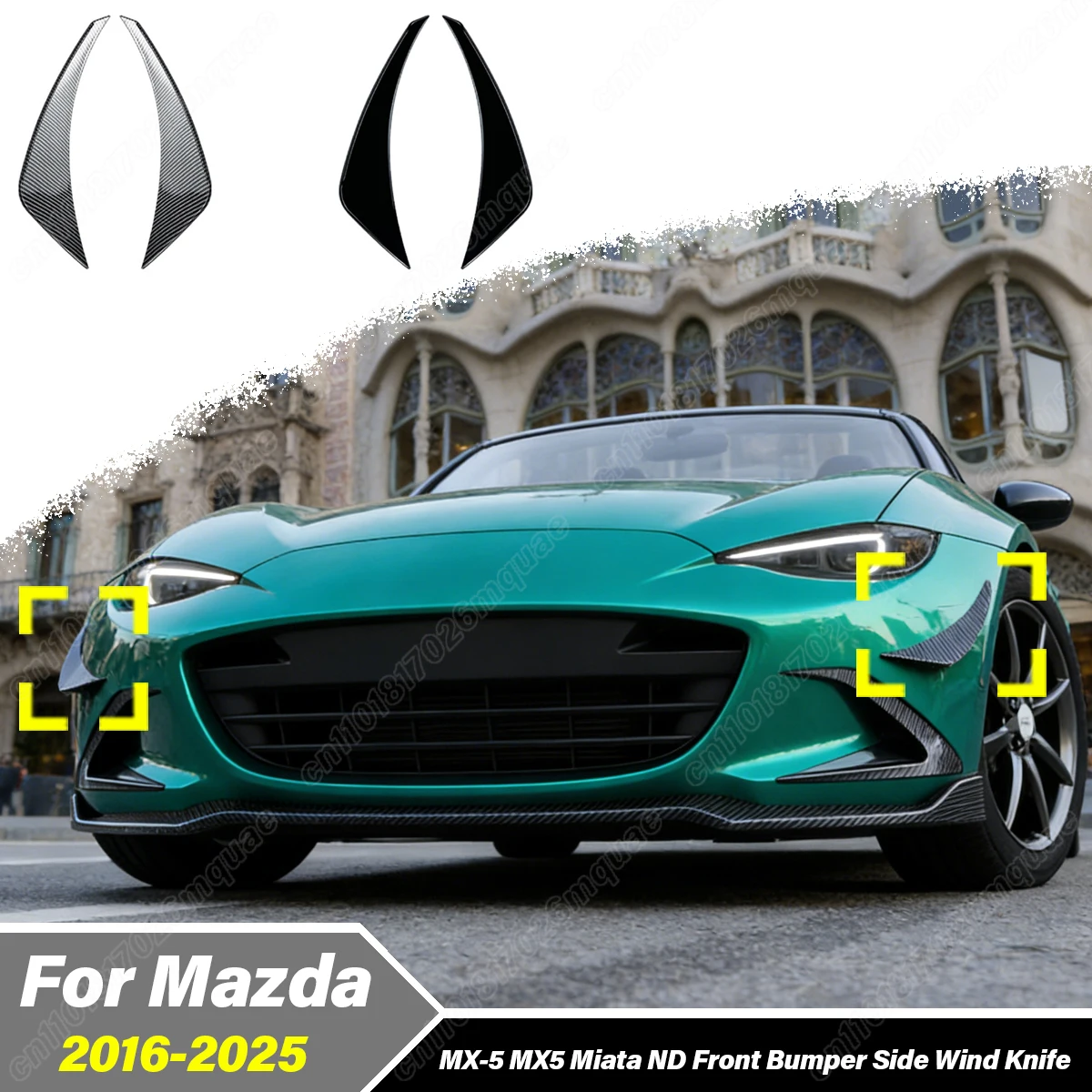 

Для Mazda MX-5 MX5 Miata ND 2016-2025: Декоративный обвес (сплиттеры) для переднего бампера автомобиля