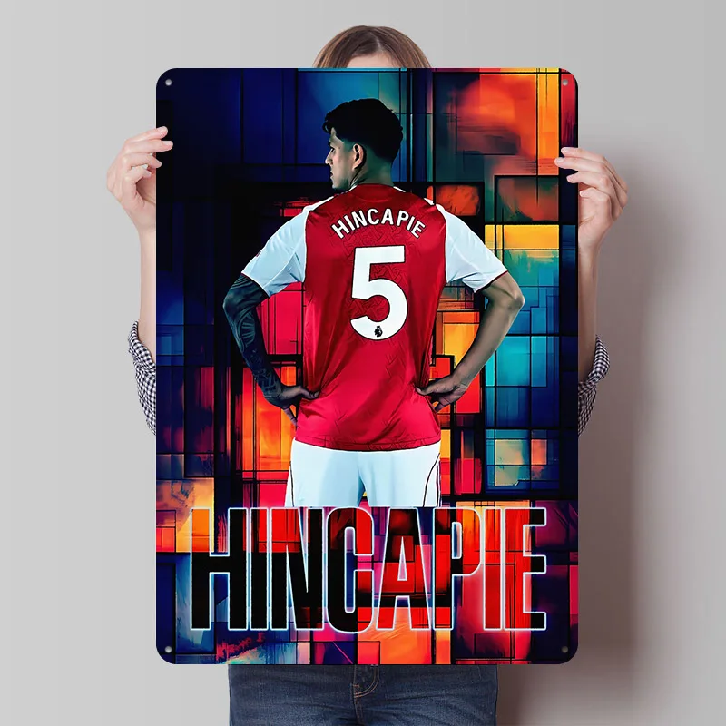Hincapie Soccer Jersey Tinplate Poster Custom Wall Art Vintage Metal Signs Retro Tin Plaque for Gaming Room Decoration Aesthetic