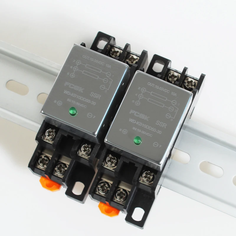 Normally Close Small DIN Rail SSR 10A Solid State Relay DC to DC 5V 12V 24V 48V