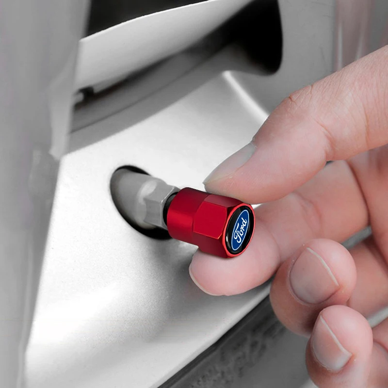 4 개/대 자동차 바퀴 타이어 밸브 캡 금속 줄기 커버 포드 탈출 Kuga Mondeo E... - 4