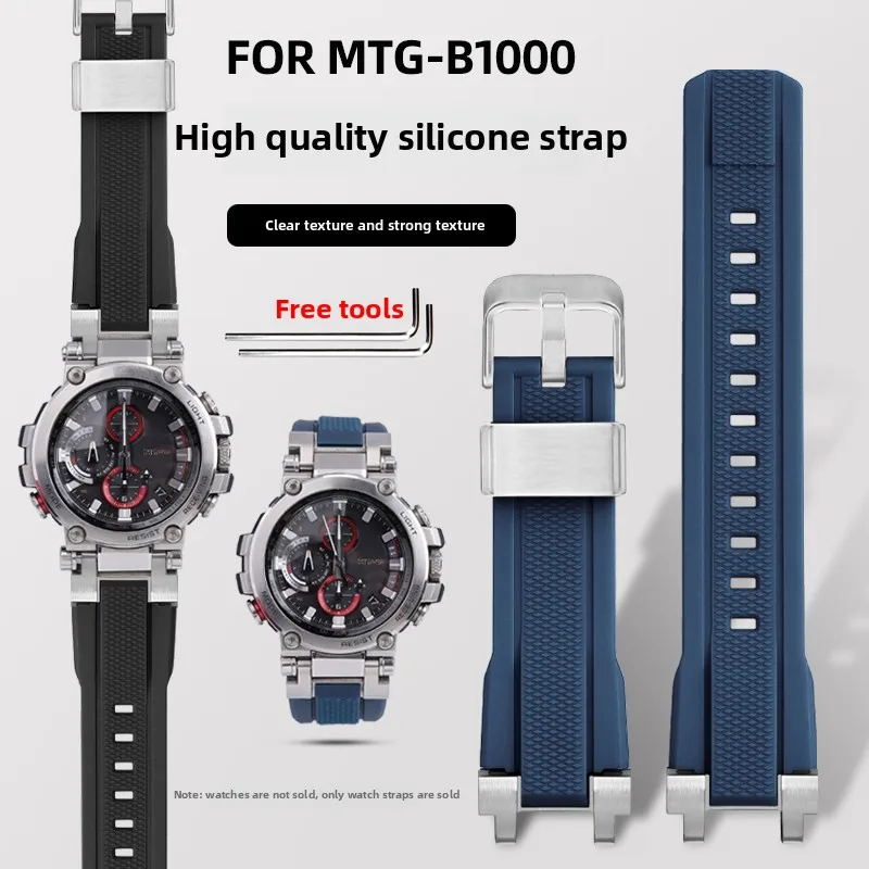 تعديل سيليكون المطاط حزام الساعات ل كاسيو G-SHOCK 5544 MTG-B1000 MTG-G1000 دائم الفولاذ المقاوم للصدأ حزام ساعة اليد سوار