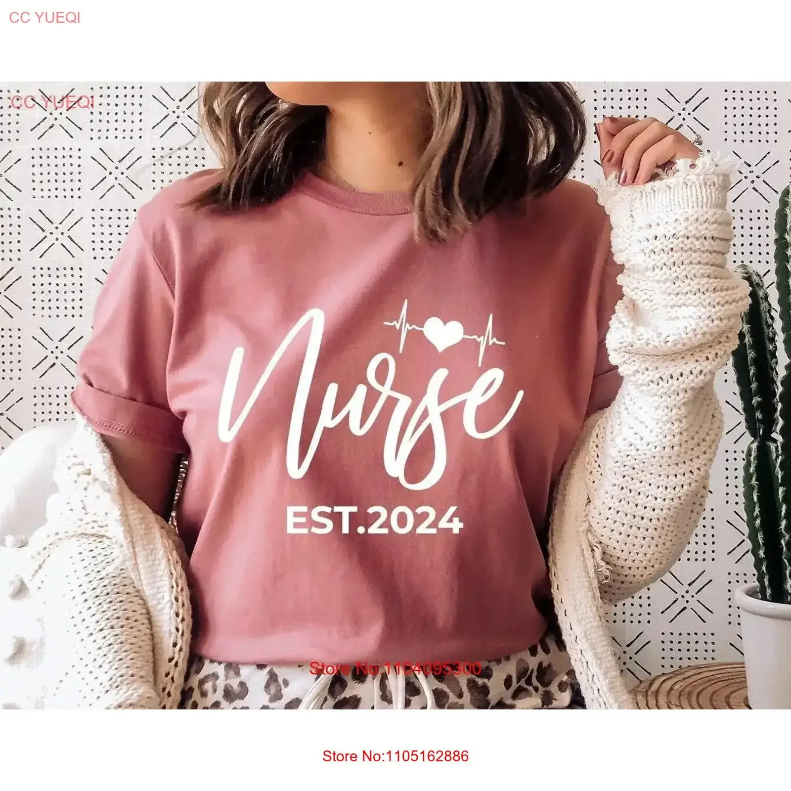 Nurse EST 2024 T Shirt Since New gift for gifts RN Nursing School Graduation Degree Graduate vintage Washed Unisex homme