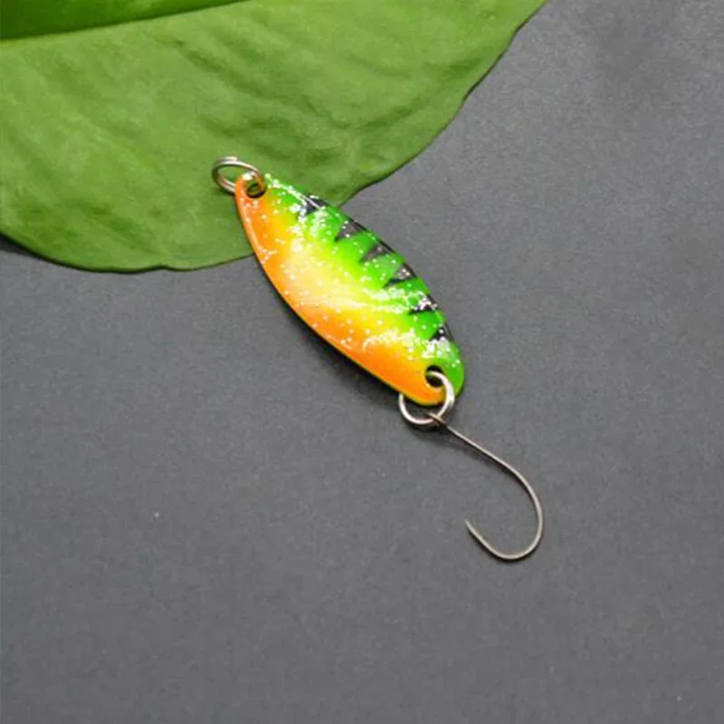 7 sztuk/partia 3.5g 3.4cm sprzęt wędkarski przynęta wędkarska metalowa łyżka przynęta przynęta na pstrąga Bass łyżki małe twarde cekiny Spinner łyżka — zdjęcie 7