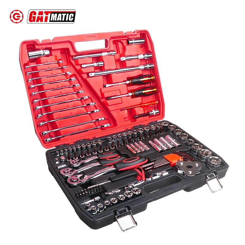 

121PCS Kit Car Repair Sockets Set Hand Tool Sets Combination Socket Wrench Set with Plastic Toolbox