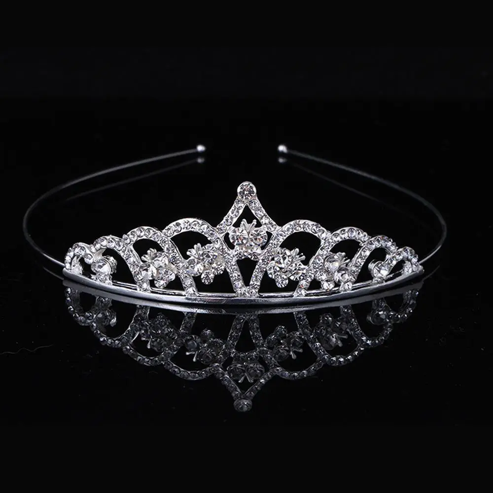 Children Crystal Wedding Tiaras Crowns Headband Kids Girls Bridal Crown Party Accessiory Bride Hair Jewelry Ornaments Headpiece