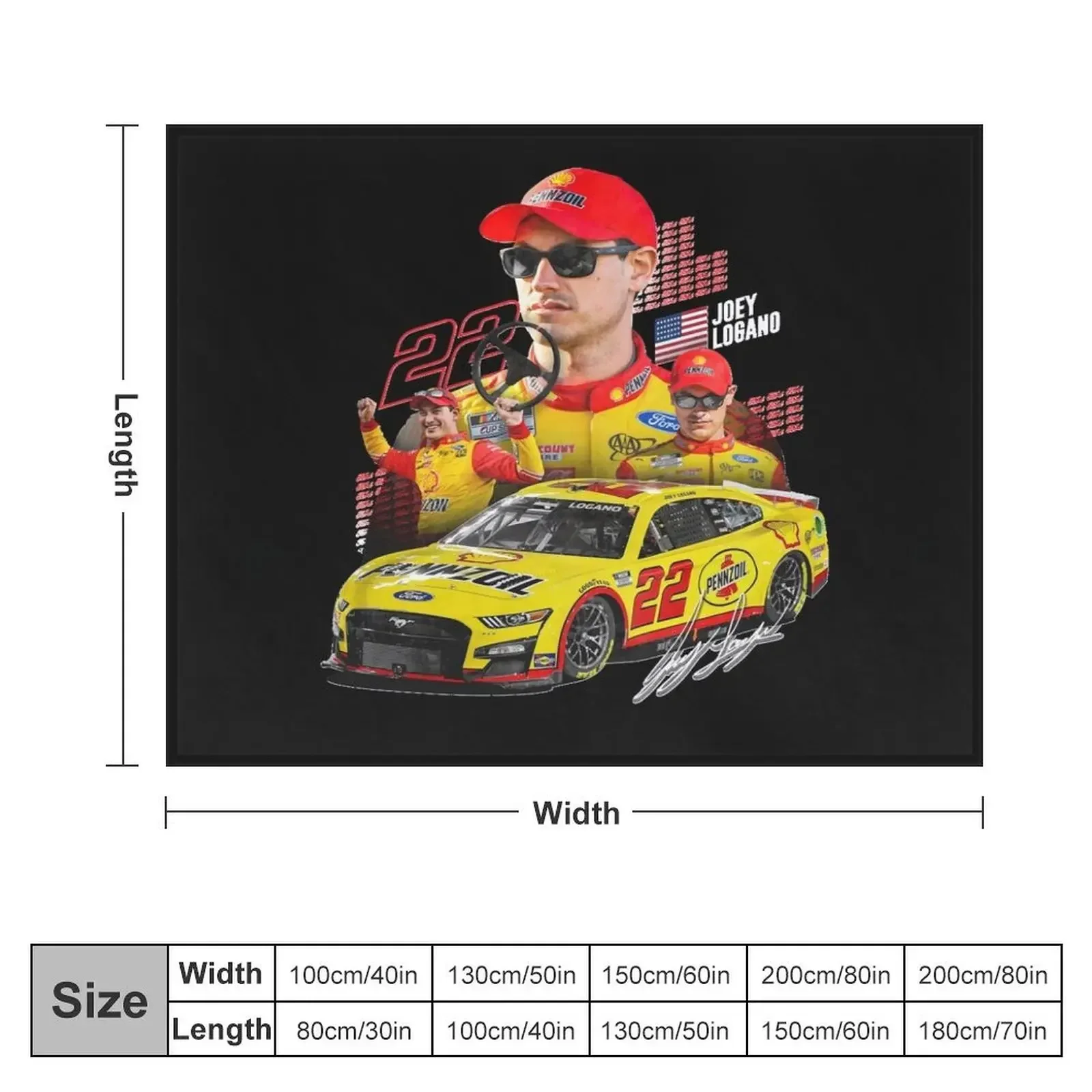 NEW Joey Logano NEXT GEN MUSTANG 2022 Throw Blanket for babies warm winter Sofas Blankets