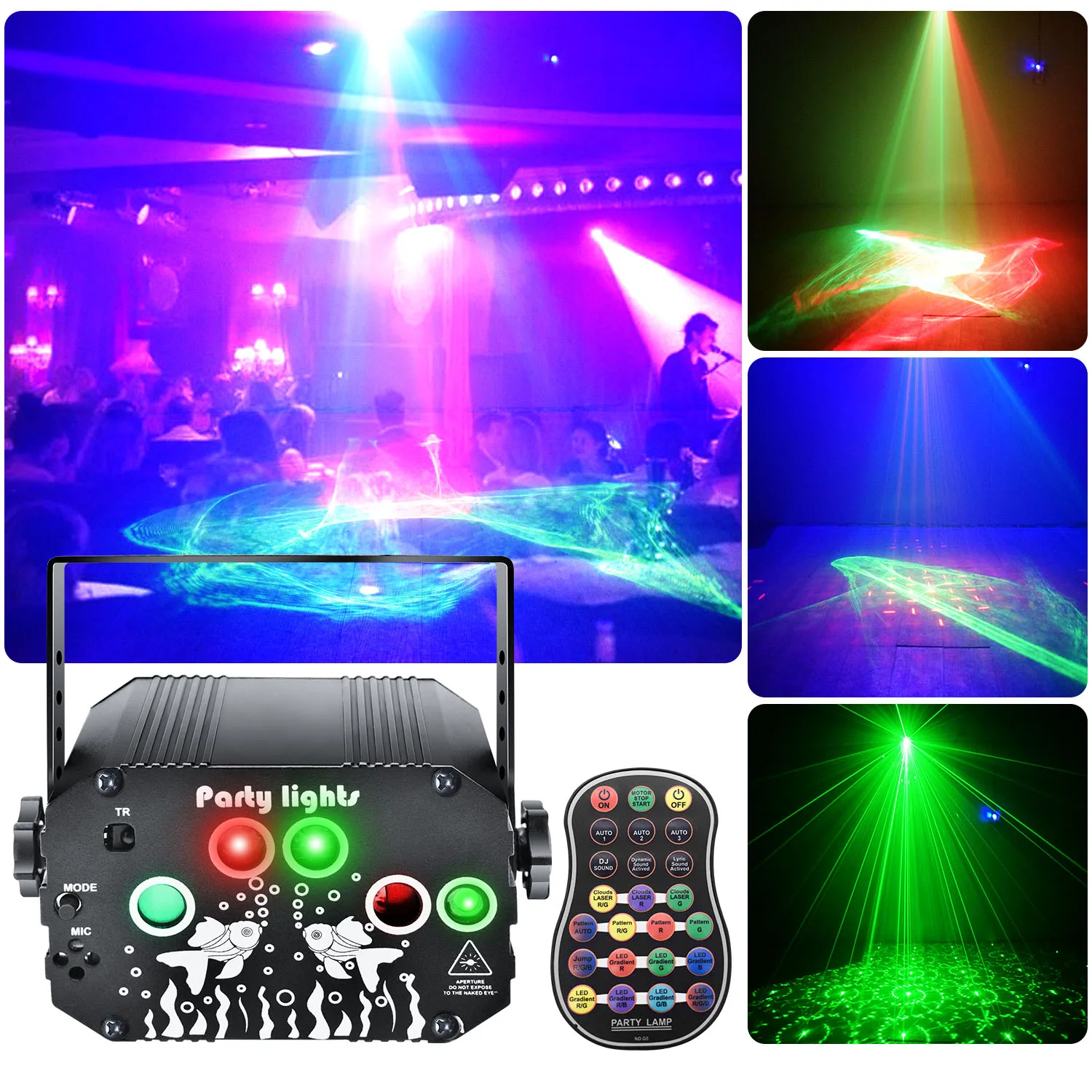 Party Lights, DJ Disco Lights, Aurora Pattern Strobe Projector, Decorative Projector, for Family Gatherings, Ambient Lights