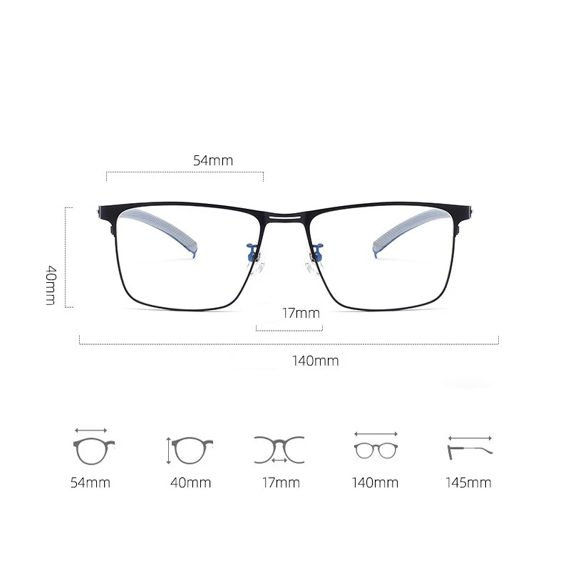 KJDCHD Square Prescription Glasses Men Anti Blue Light Optical Eyewear Photochromic Myopia Hyperopia Progressive Eyeglasse