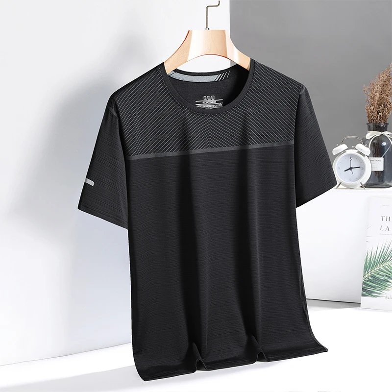 Quick Dry Sport T Shirt Men'S 2024 Short Sleeves Summer Casual Print Plus OverSize 3XL Top Tees GYM Tshirt Breathable Clothes