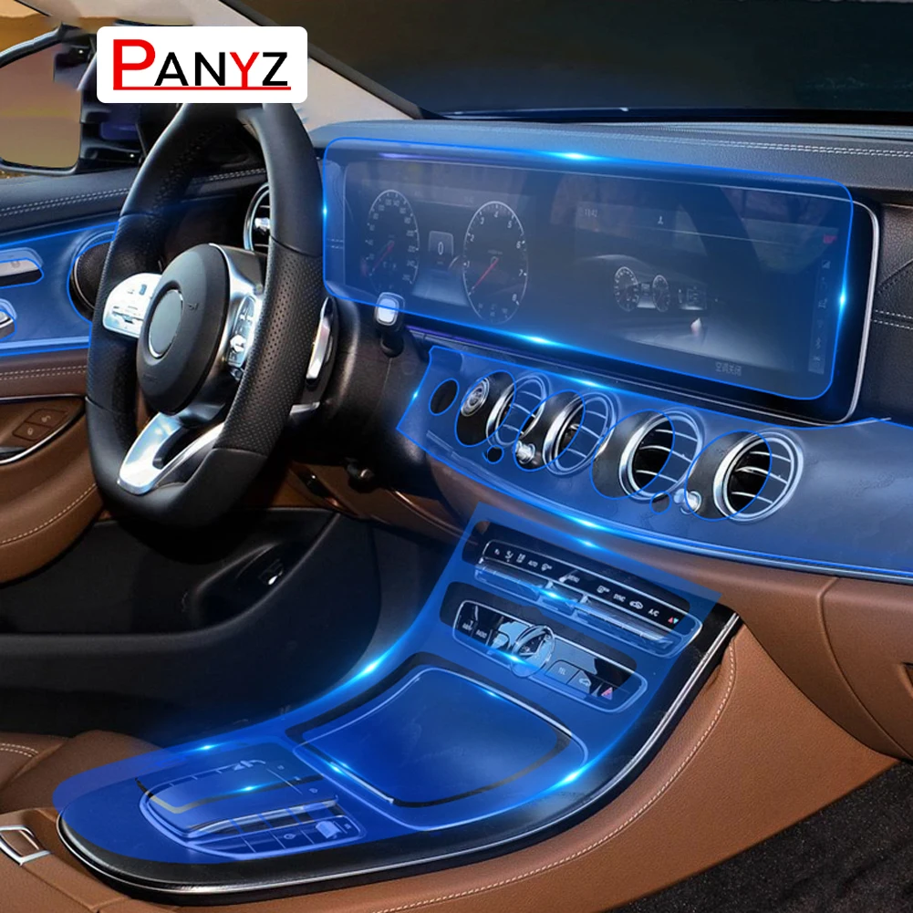 Для Mercedes Benz E Class W213 E200/260/300/320 2016-2019 автомобильные аксессуары центральная консоль ТПУ Прозрачная защитная пленка для мембраны