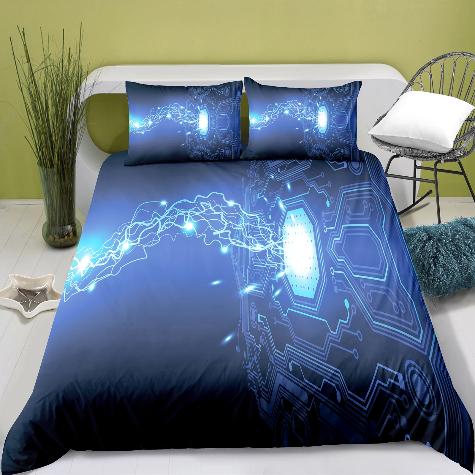 

Circuit Pattern Bedding Duvet Cover Set Twin Queen Bedding Home Decoration Comforter/Quilt Cover for Kids Adult Blanket Cover