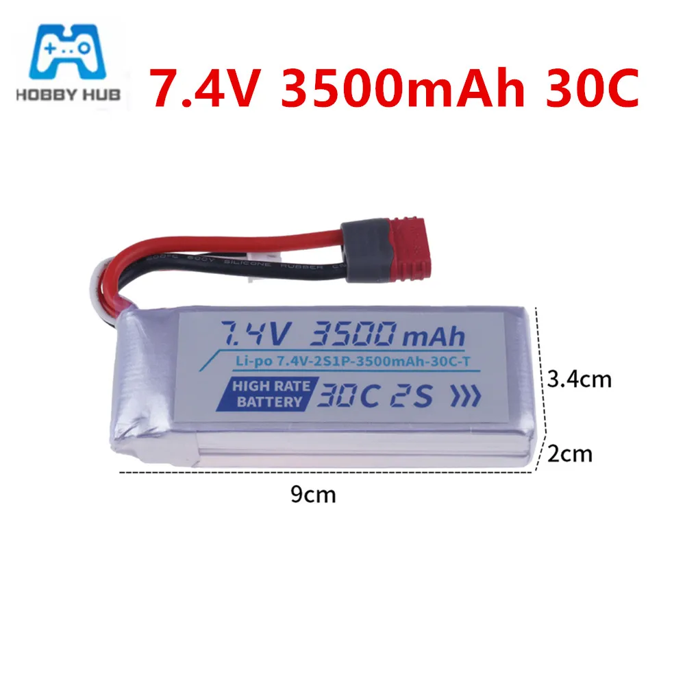 

2S 7.4V 3500mAh Rechargable Lipo battery Charger Set For MJX Hyper Go H16H H16E 16207 16208 16209 16210 1/16 RC trucks Cars