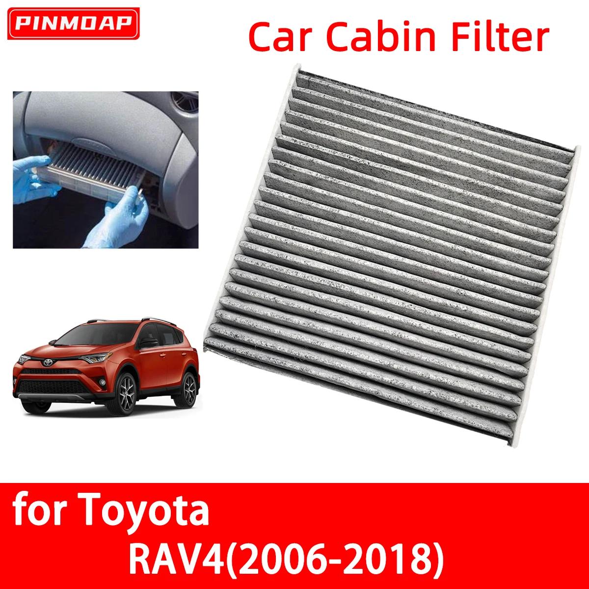 Car Cabin Air Filter for Toyota RAV4 2006-2018 Auto Filters Carbon Fiber 87139-02020 87139-02090  87139-06040 87139-06080