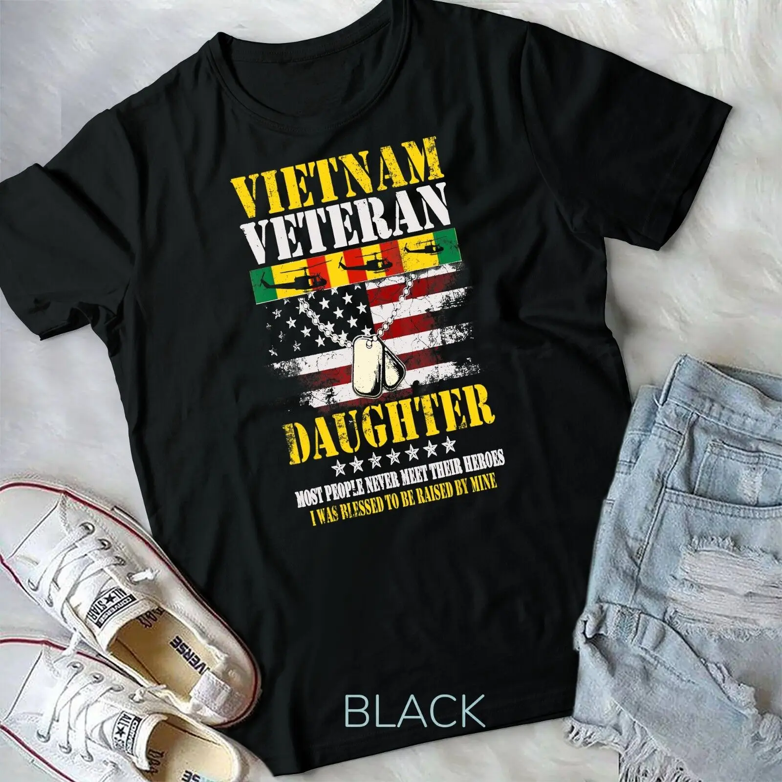 Vietnam Veteran Daughter Raised By My Hero Veterans Day Gift Unisex T-shirt