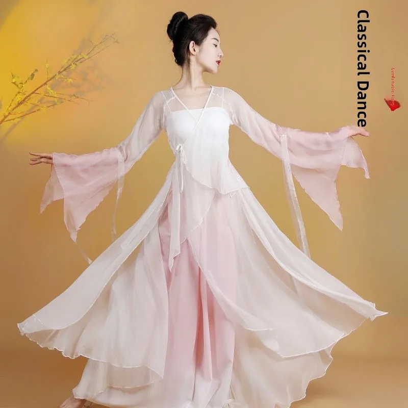 

Женский классический танцевальный костюм Ele: Наряд для выступлений и тренировок из струящегося шелка, новая модель для взрослых (или: для взрослых женщин)