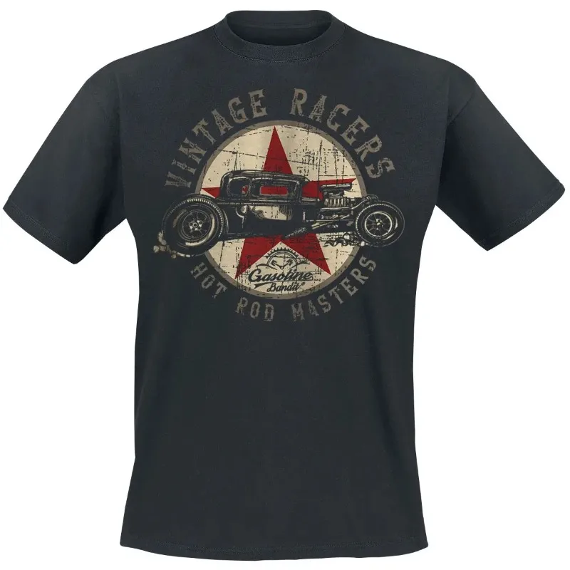Vintage Racers _ Gasoline Bandit T-Shirt mit Peripheriedruck, Sommer-Luxusmarke, Baumwolle, Herren- und Damen-T-Shirt, kurzärmelig