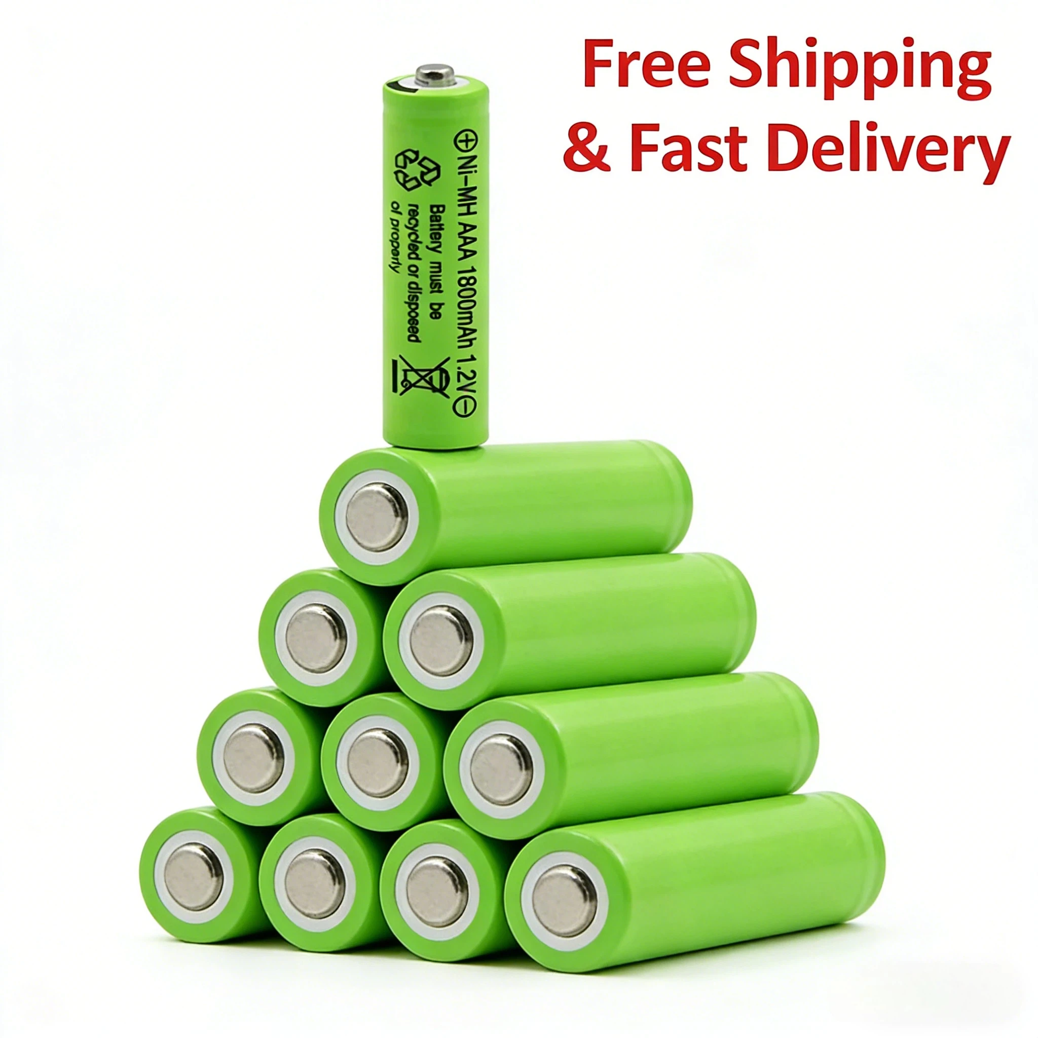 

1.2V Ni-MH AAA Battery Rechargeable 1800mAh NiMH Triple A Cell for Camera RC Car Game Console Flashlight Alarm Clock Batteries