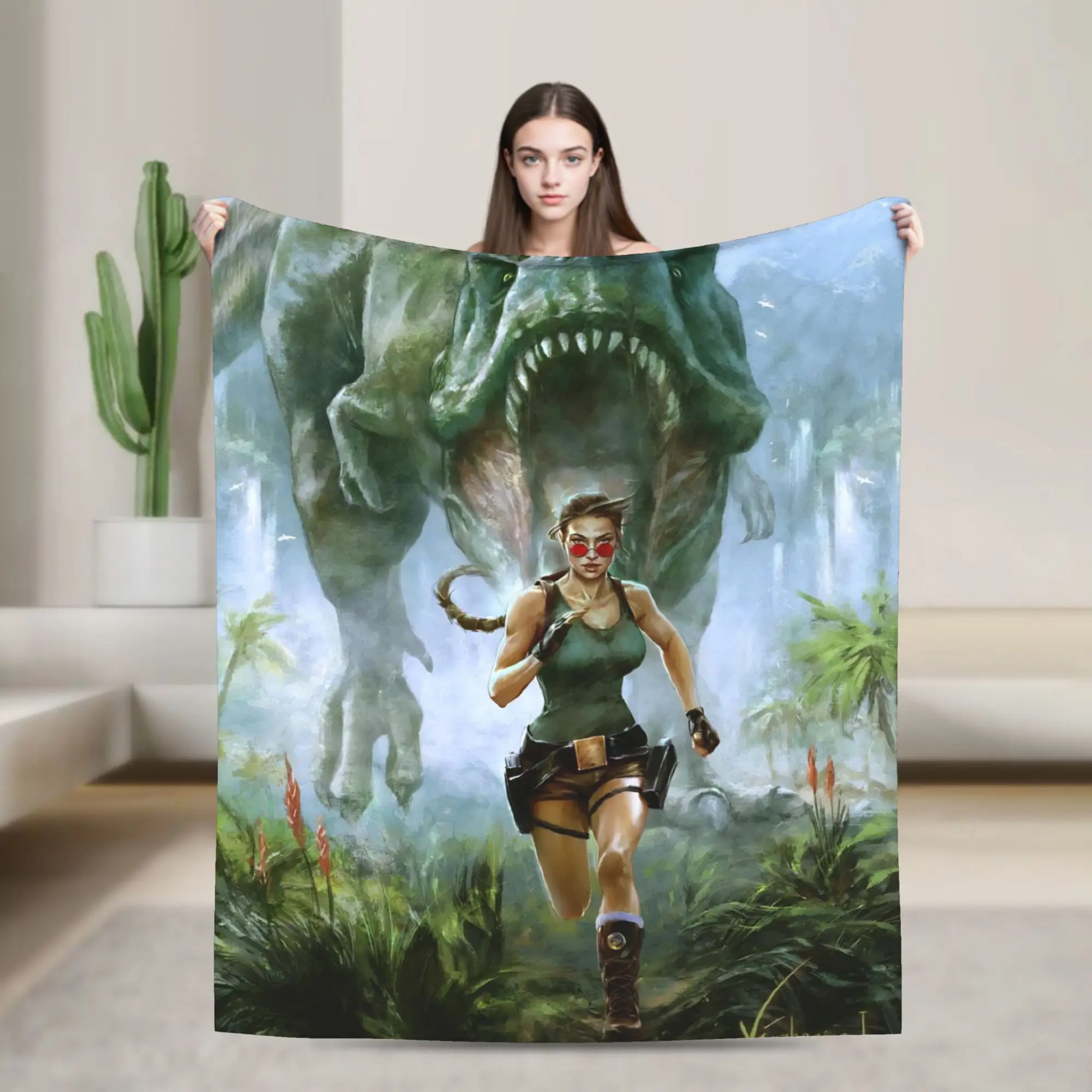 T-Tomb Raiders Plush Blanket Kids  Flannel Throw Blanket For Home Decor Soft Custom Quality Bedspread Gift