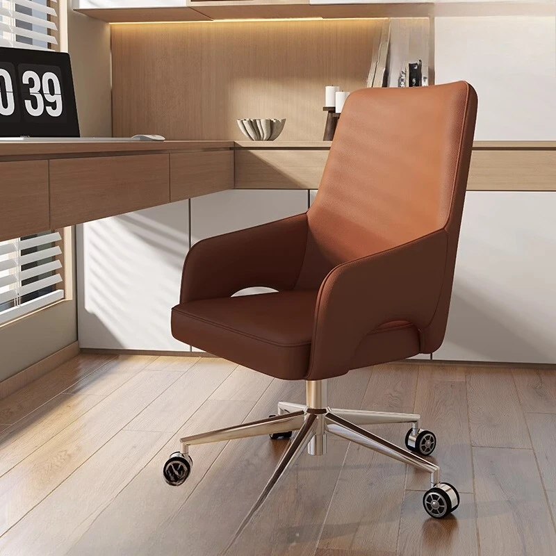 Silla De oficina De lujo barata, reposapiés De diseño, Silla De oficina con brazo De gran tamaño, rueda ergonómica, muebles De oficina