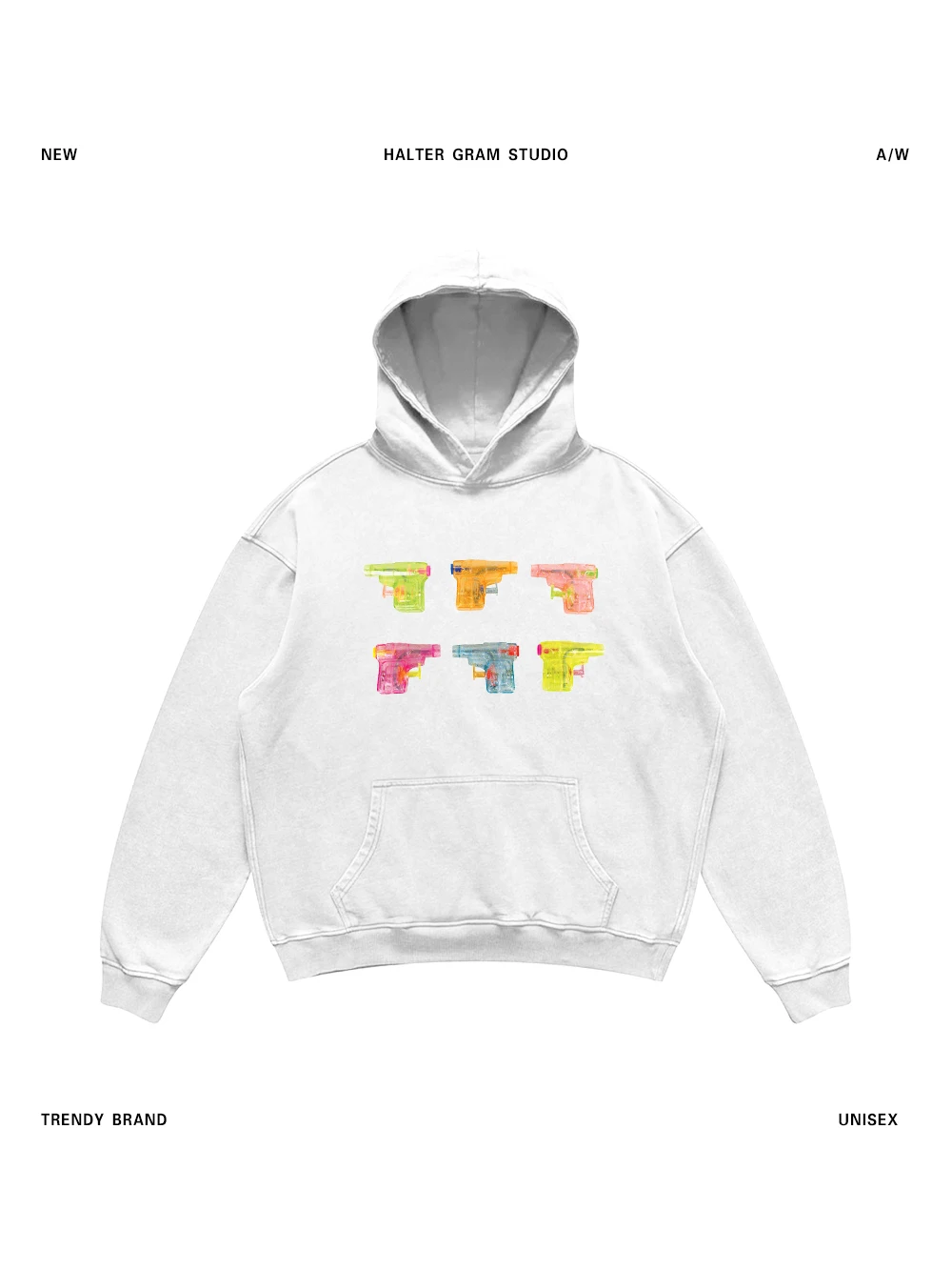 

Худи с принтом водяного пистолета в американском уличном стиле, сверхплотный, модный брендовый, хлопковый, с длинными рукавами, круглым вырезом